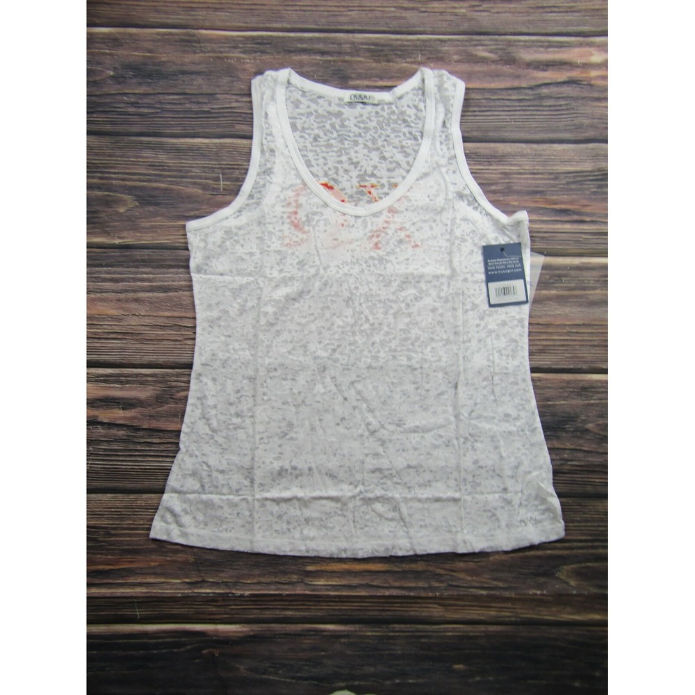 NUYU NEW Womens Size XL White Chi O Omega Burnout Tank Top Sorority NWT